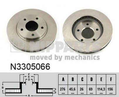 Диск тормозной передний NIPPARTS N3305066