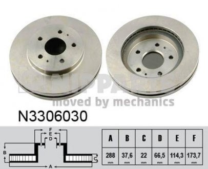 Тормозной диск NIPPARTS N3306030 (фото 1)