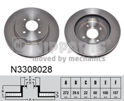 Гальмівний диск NIPPARTS N3308028