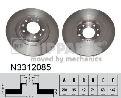 Тормозной диск NIPPARTS N3312085