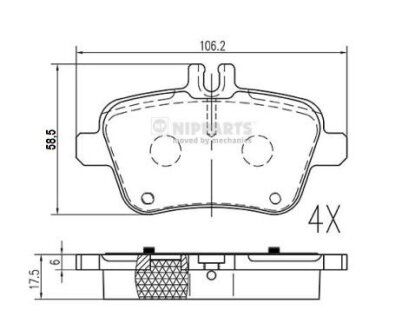 Колодки тормозные NIPPARTS N3611063