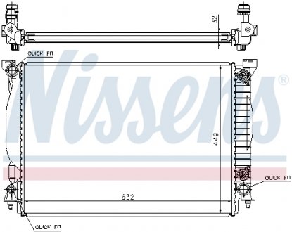 Радіатор охолодження AUDI A4/ S4 (00-) 3.0/3.2 NISSENS 60307A