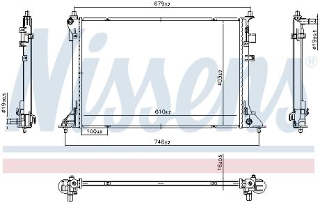 Радіатор охолодження двигуна NISSENS 607220