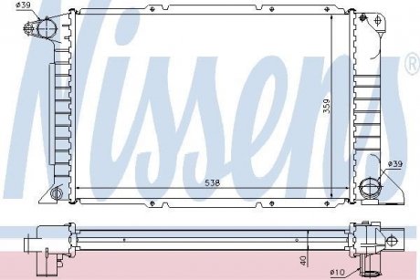 Радиатор охлаждения FORD TRANSIT (EY) (94-) 2.5 TDi (выр-во) NISSENS 62080A