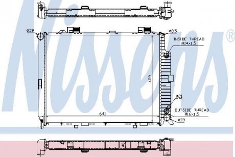 Радіатор охолодження MERCEDES E-CLASS W 210 (95-) (вир-во) NISSENS 62689A