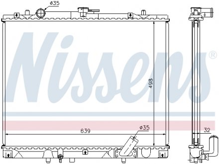 Радіатор охолодження PAJEROSPORT 25TD MT 98- NISSENS 62895A (фото 1)