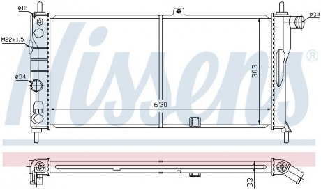 Радиатор охлаждения OPEL KADETT E (84-) 1.6/1.8 (выр-во) NISSENS 632741