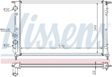 Радіатор охолодження RENAULT R 19 (88-) (вир-во) NISSENS 63925