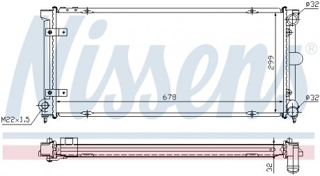 Радиатор охлаждения SEAT TOLEDO I (1L) (91-) 1.6-2.0i (выр-во) NISSENS 640041