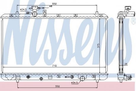 Радиатор охлаждения SUZUKI SX4 (EY, GY) (06-) 2.0 и 16V (выр-во) NISSENS 64205