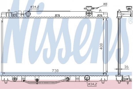 Радиатор охлаждения TOYOTA Camry VI (V40) 2.4 i (выр-во) NISSENS 646808 (фото 1)