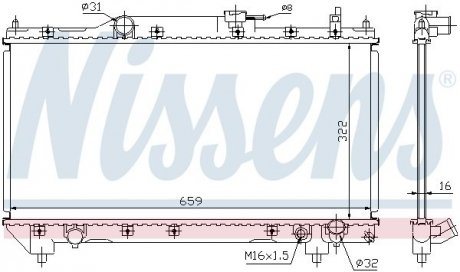 Радіатор охолоджування NISSENS 64783A (фото 1)