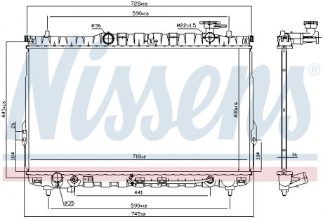 Радиатор охлаждения HYUNDAI SANTA FE (SM) (00-) (выр-во) NISSENS 67030