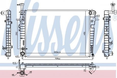 Радіатор охолодження двигуна Hyundai Tucson (JM) (04-) NISSENS 675005