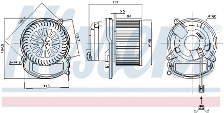 Вентилятор салона (с климат-контролем) Renault Megane IV 1.2-1.8 11.15- NISSENS 87504