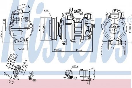 Компрессор кондиционера NISSENS 89384