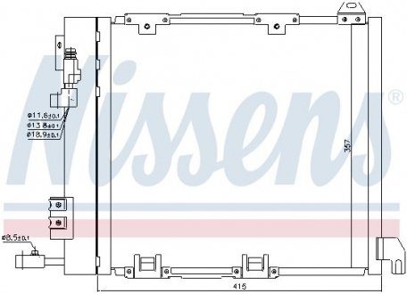 Радіатор кондиціонера NISSENS 94385