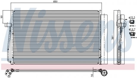 Радіатор кондиціонера BMW 5 E60-E61/BMW7 E65-E66-E67-E68 (вир-во) NISSENS 94747