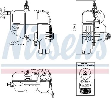 Бачок расширительный с крышкой BMW 1/2/X1 SERIES (выр-во) NISSENS 996185