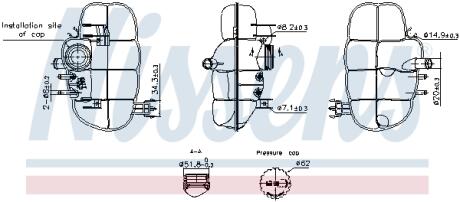 Бачок расширительный с крышкой OPEL MERIVA (2003) (выр-во) NISSENS 996237