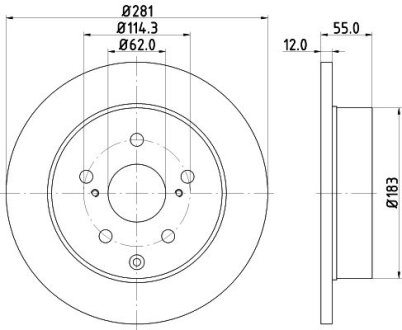 Диск гальмівний задн Toyota RAV-4 2.0, 2.2, 2.4, 3.5 (05-) Nisshinbo ND1013K