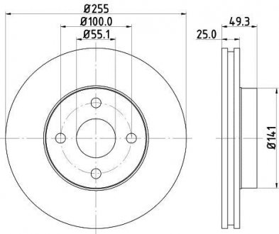 Диск гальмівний передній Toyota Corolla 1.4, 1.6, 1.8 (00-06)/ BYD 1.5, 1.6 (05-) Nisshinbo ND1017K