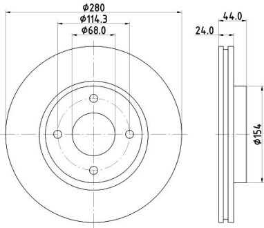 Диск тормозной передний Nissan Tiida 1.5, 1.6, 1.8 (07-) Nisshinbo ND2036K