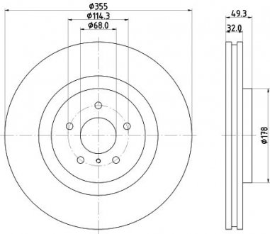 Диск гальмівний передній Infiniti Q50,Q60,Q70,QX70,QX80 (13-) Nisshinbo ND2055K