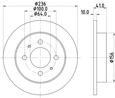 Диск тормозной задний Mitsubishi Colt, Lancer 1.3, 1.6 (92-96) Nisshinbo ND3036