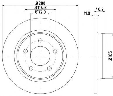 Диск гальмівний задн Mazda 3, 5 2.0, 2.2, 2.3, 2.5 (05-) Nisshinbo ND5017