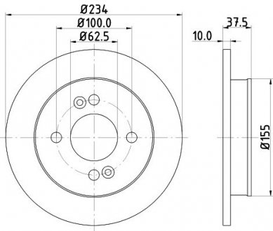 Диск гальмівний задн Hyundai i10/Kia Picanto 1.0, 1.1, 1.2 (11-) Nisshinbo ND6077K