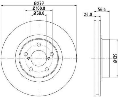 Диск гальмівний передній Subaru Forester, Impreza, Legacy 2.0, 2.2 (02-) Nisshinbo ND7003K