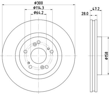 Диск тормозной передний Honda Accord 2.0, 2.4 (08-15) Nisshinbo ND8014K