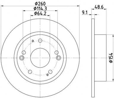 Диск гальмівний задн Honda Accord 2.0 2.4 (06-) Nisshinbo ND8026K