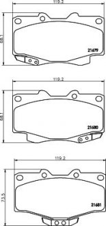 Колодки тормозные дисковые передние Strong Ceramic Toyota LC 80, HiLux VI (97-06) Nisshinbo NP1003SC