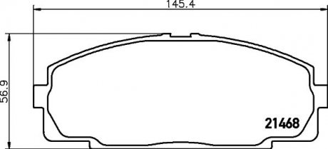 Колодки гальмівні дискові передні Strong Ceramic Toyota Hiace 2.0, 2.4, 3.0 (98-04) Nisshinbo NP1004SC