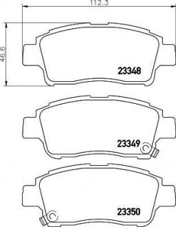 Колодки тормозные дисковые передние Toyota Yaris 1.0, 1.3, 1.4 (01-05), Yaris 1.5 (10-) Nisshinbo NP1007 (фото 1)