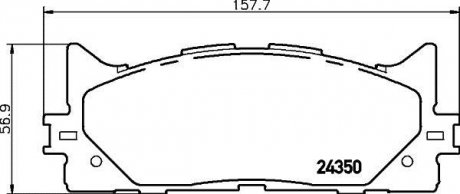 Колодки тормозные дисковые передние Toyota Camry (ACV40, ACV50), Rav IV 2.4, 3.0 (06-)Lexus ES350 3.5 V6 (06-) Nisshinbo NP1015 (фото 1)