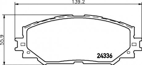 Колодки гальмівні дискові передні Toyota Auris,Corollla 1.3, 1.4, 1.6, 2.0 (07-),RAV 4 2.5 (12-) Nisshinbo NP1019