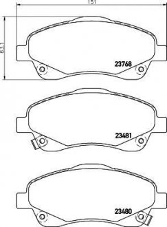 Колодки гальмівні дискові передні Toyota Avensis, Corolla 1.8, 2.0 (03-08) Nisshinbo NP1048