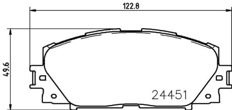 Колодки тормозные дисковые передние Toyota Prius Hybrid 1.8 (09-), Yaris 1.6 (08-13) Nisshinbo NP1053