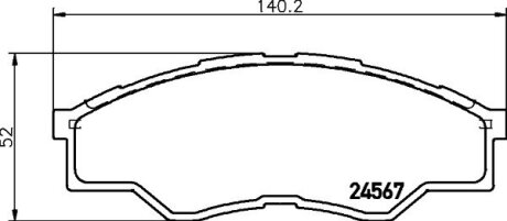 Колодки гальмівні дискові передні Toyota Hilux 2.5, 2.7, 3.0 (07-) Nisshinbo NP1055