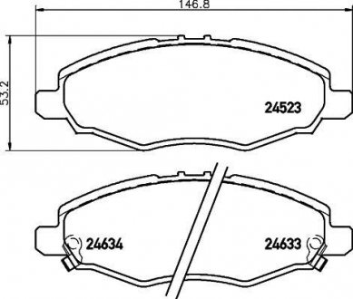 Колодки гальмівні дискові передні Toyota Hilux 2.5 (04-) Nisshinbo NP1057