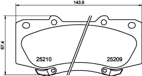 Колодки гальмівні дискові передні Toyota Hilux 2.5, 3.0, 4.0 (07-) Nisshinbo NP1069 (фото 1)