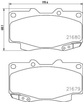 Колодки тормозные дисковые передние Toyota Hilux III, Fortuner 2.5, 3.0, 4.0 (05-) Nisshinbo NP1075 (фото 1)