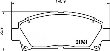 Колодки гальмівні дискові передні Lexus GS 300, 430 (05-11), Camry 2.0, 2.4(01-06), Avensis 1.8, 2.0 (00-03) Nisshinbo NP1077