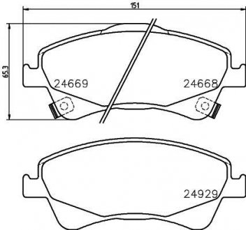 Колодки гальмівні дискові передні Toyota Auris, Avensis, Verso 1.6, 1.8, 2.0 (08-) Nisshinbo NP1119