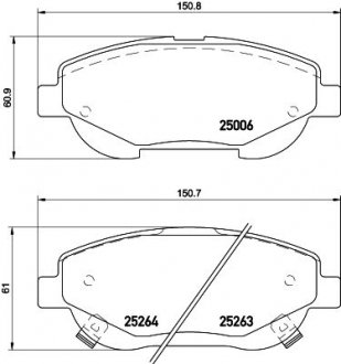 Колодкитормозныедисковые передние Toyota Avensis (08-) Nisshinbo NP1158