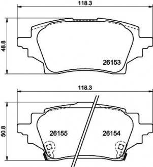 Колодкитормозныедисковые задние Toyota Corolla (09-) Nisshinbo NP1172 (фото 1)