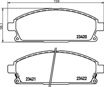 Колодки тормозные дисковые передние Nissan X-Trail 2.0, 2.5 (03-) Nisshinbo NP2009 (фото 1)